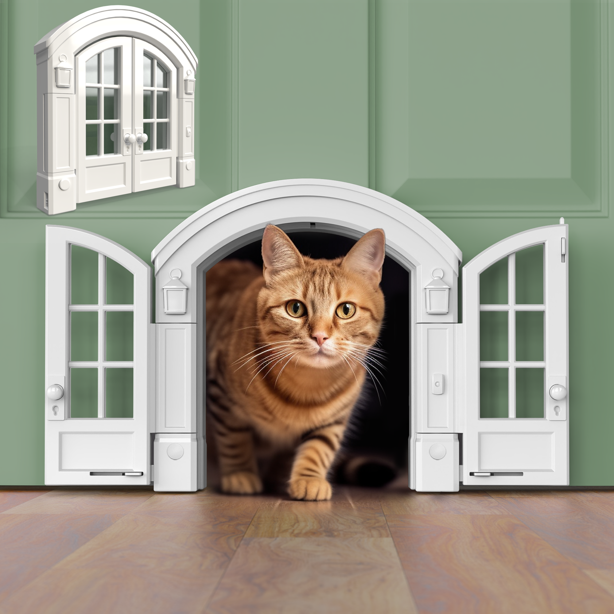 French Cat Door Patented Cat Door for Interior Doors Tres Chic Purrfect Portal